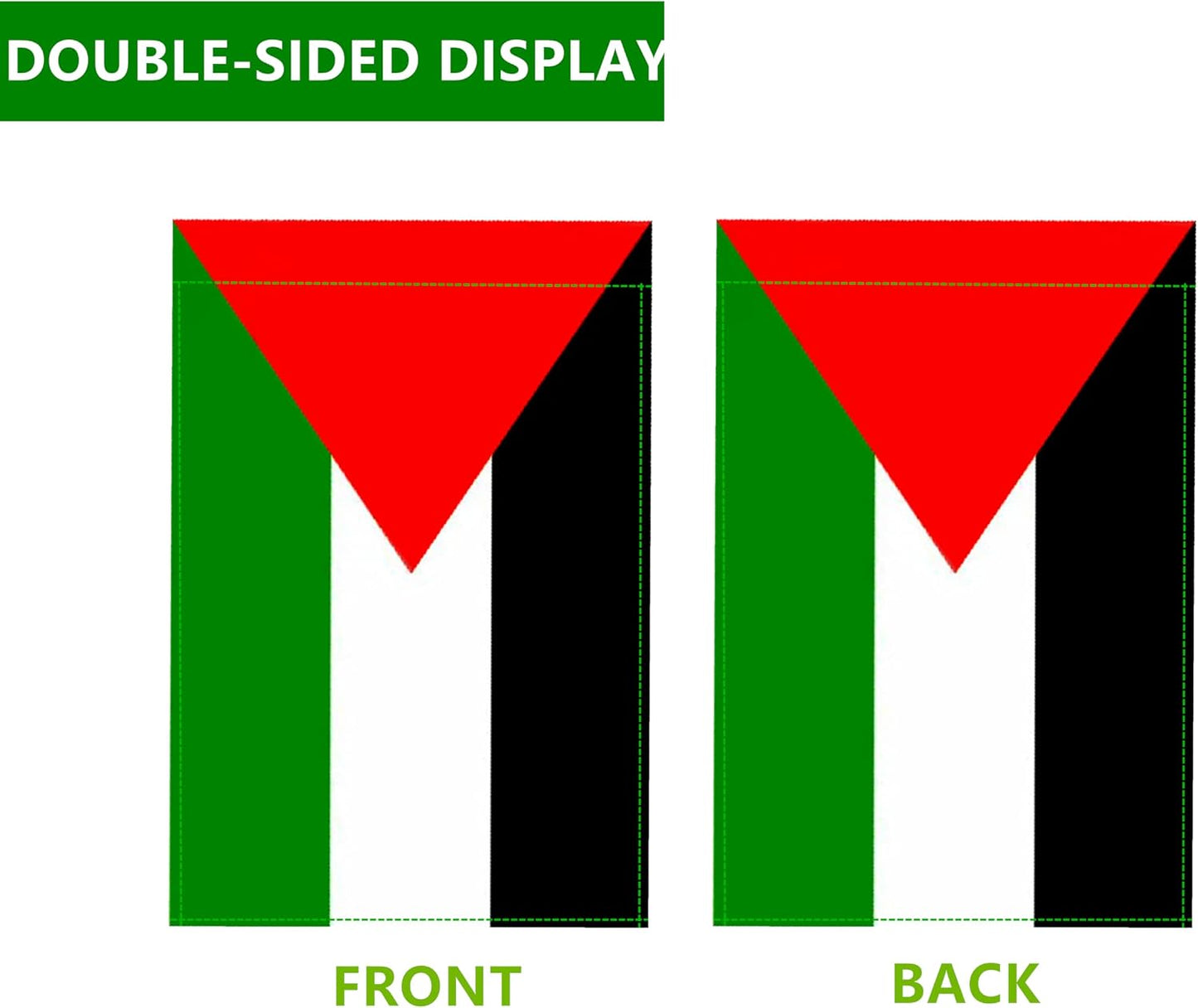 Bandera Palestina 12x18" Doble Cara Decoración