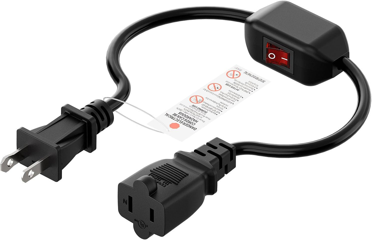 Cable extensión doble con interruptor para cargadores y lámpara