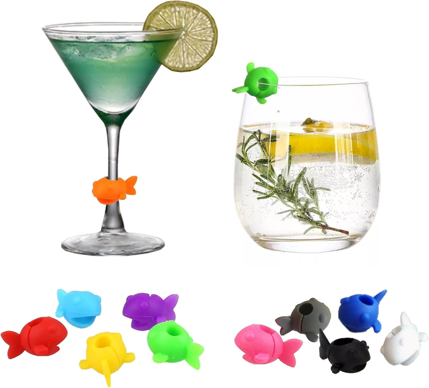 Marcadores de vidrio con dijes de vino para copas de bar y fiesta