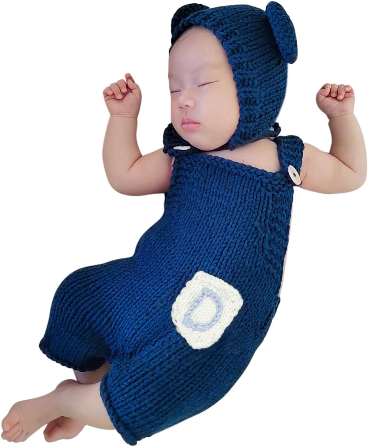 Traje oso ganchillo para bebé sesion foto