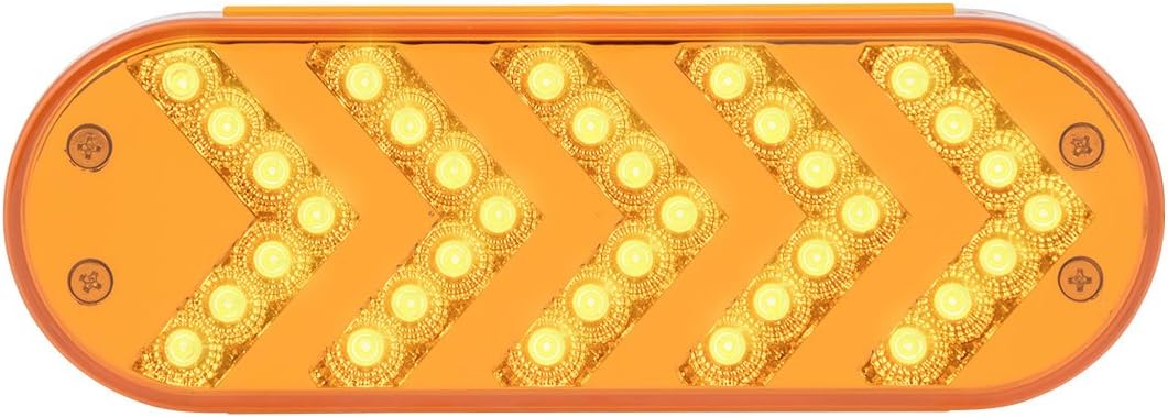 Lámpara 35 luces LED ovalada secuencial ámbar 5 flechas