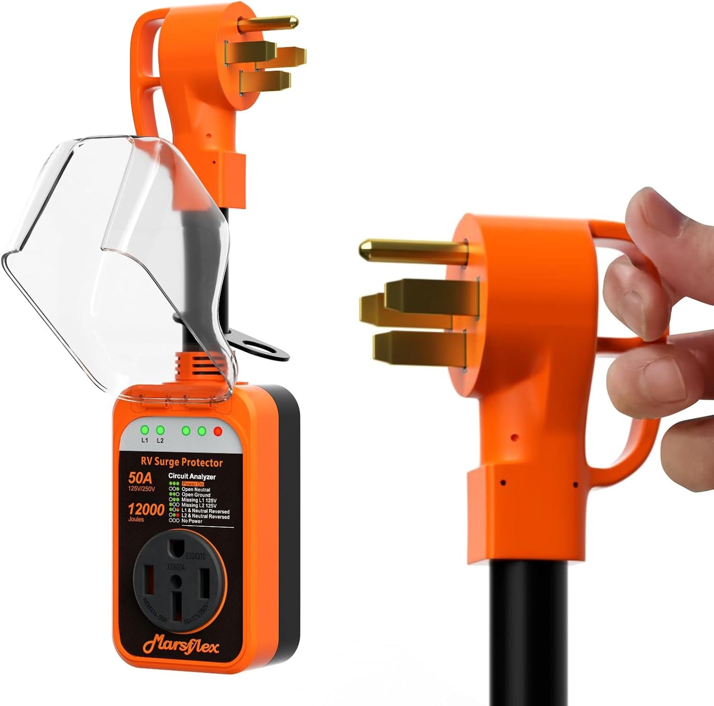 Protector sobretensiones autocaravana 50A impermeable LED