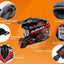 Casco motocross para adultos con visera solar y guantes