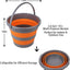 2 Cubos Plástico Plegables 10L Bañera Redonda Limpieza Jardín Azul Naranja