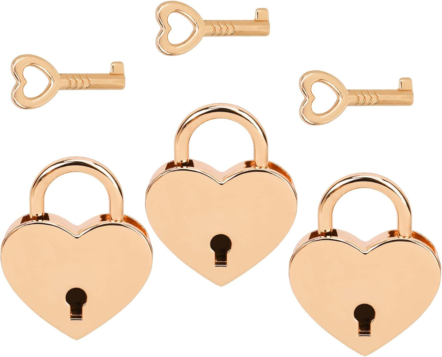Candado corazón dorado 3uds para bolso joyero