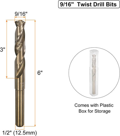 Brocas helicoidales M35 9/16pulg acero inox y metales