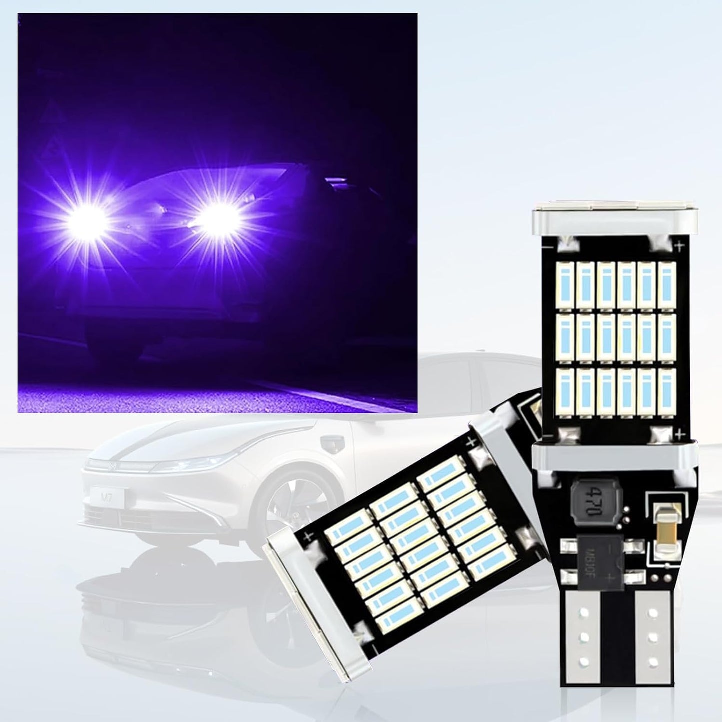 4 Pzas Luces Reversa LED T15 6500K 360° Canbus
