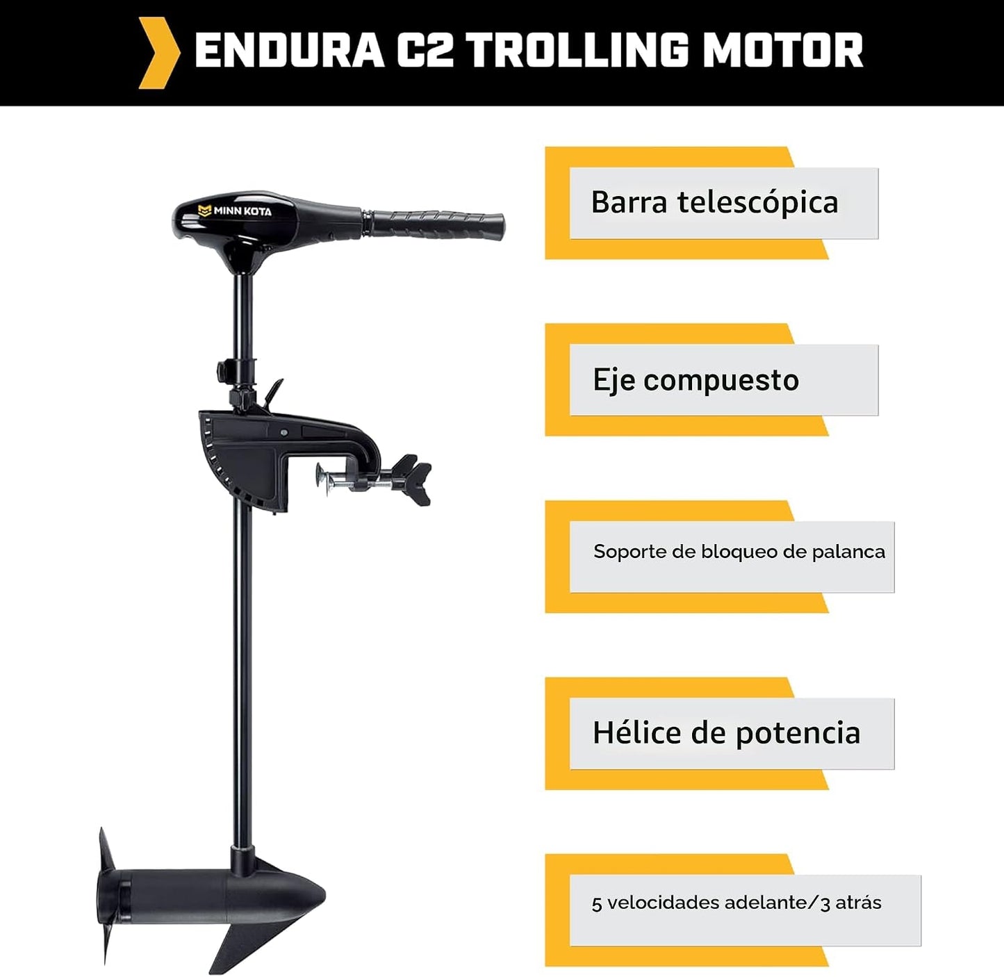 Motor arrastre eléctrico popa 30lb eje 30pulg agua dulce