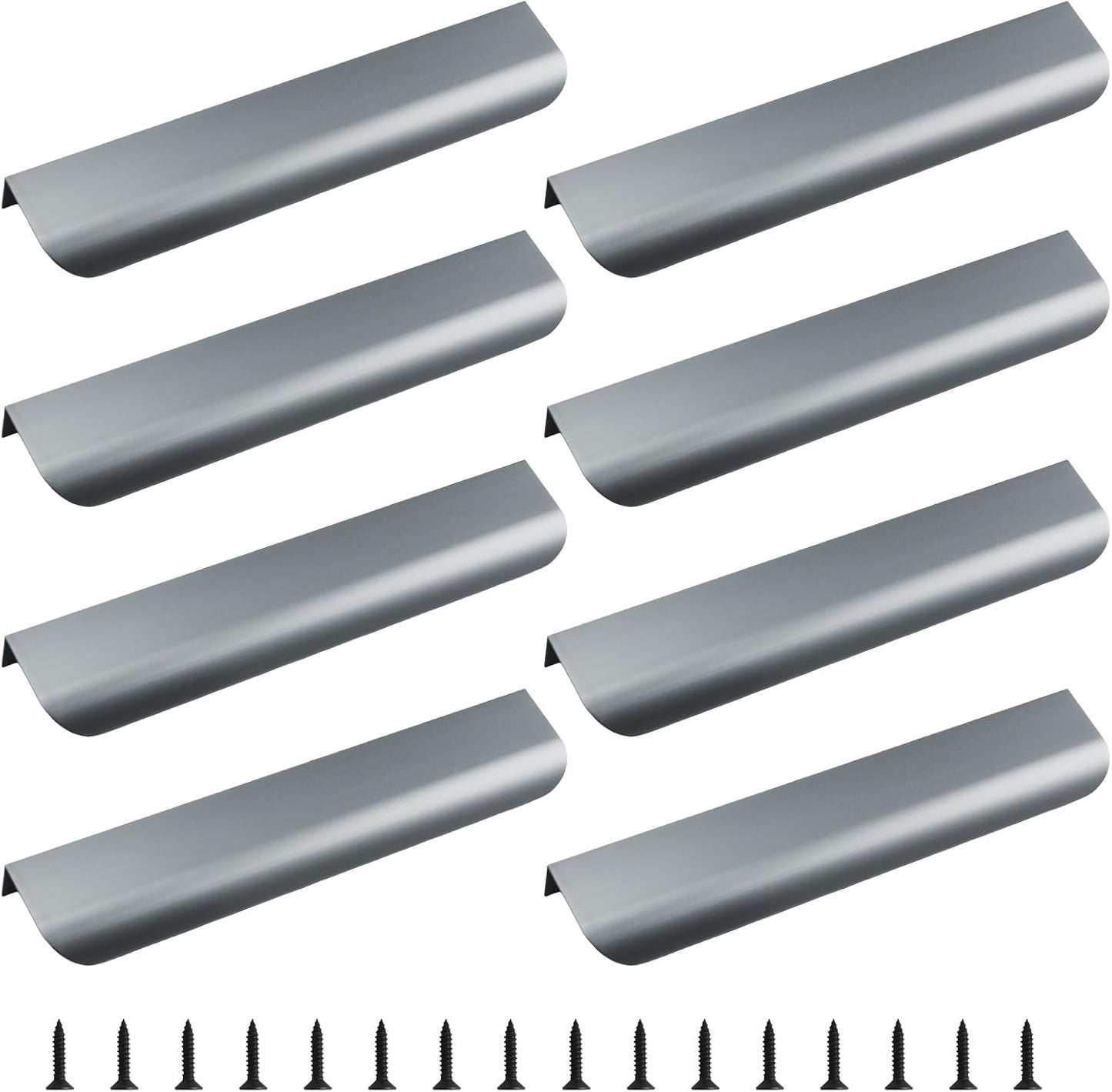 Tirador dedo cajón aluminio 7.874in gris