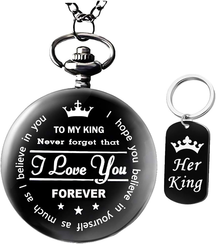 Set reloj bolsillo y llavero grabado regalo