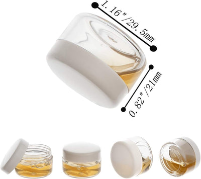 Contenedores muestra 0.18oz plástico vacíos con tapa blanca 25uds