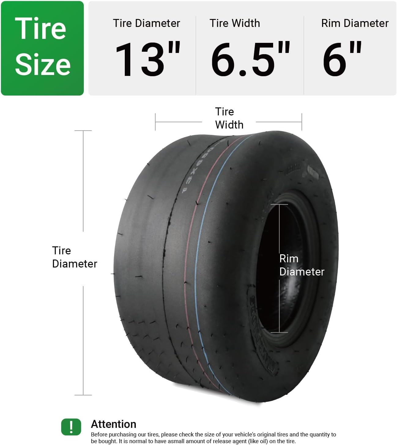 Neumáticos cortacésped 13x6.50-6 sin cámara 2 pzas