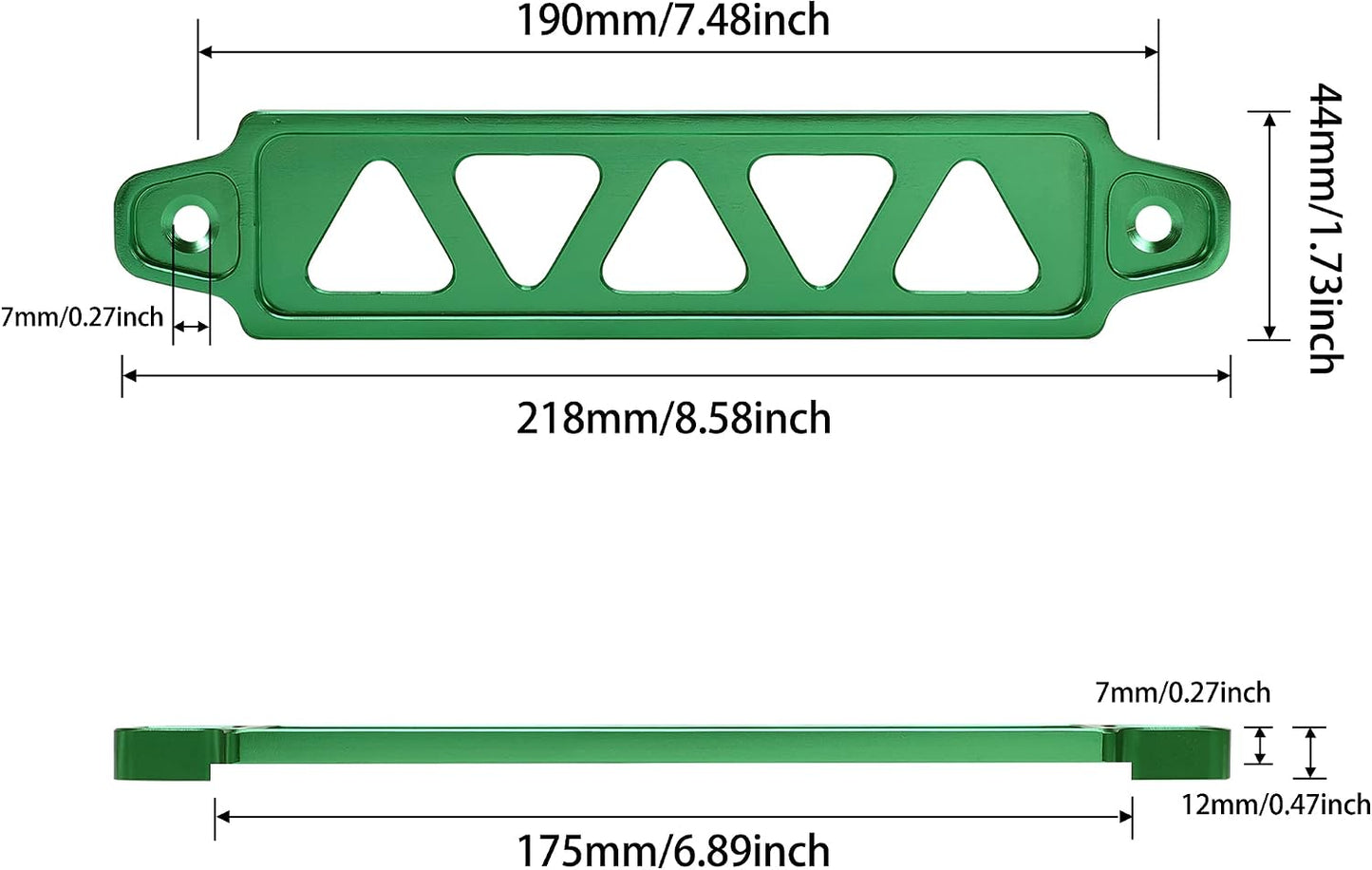 Soporte amarre batería aluminio para Honda Civic Acura verde