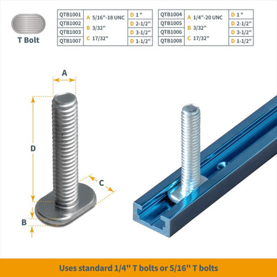 Perfil T universal doble corte 24pulg con orificios y