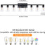 Lámpara tocador baño 8 luces negro mate vidrio transparente