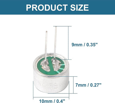 8 Pzas Micrófono Electret Cilíndrico 0.394x0.276pulg PCB