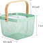 Cesta malla acero mango madera cocina baño verde