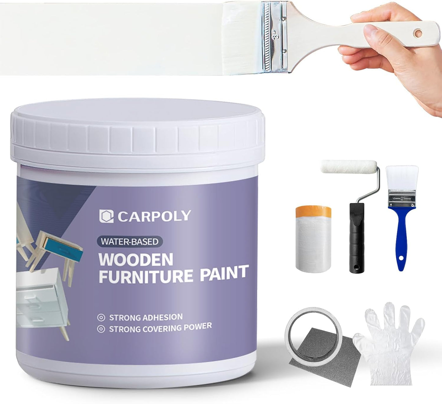 Kit pintura muebles 16oz acabado mate sin lijar color blanco