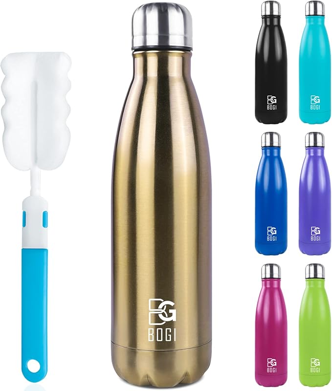 Botella agua acero inox doble pared 17oz para deportes