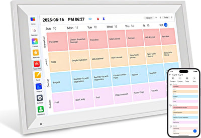 Calendario digital pared 15.6pulg pantalla tactil 64GB blanco