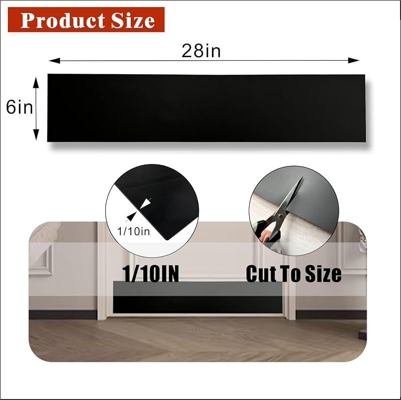 Placa silicona autoadhesiva para puerta 6x28pulg color negro