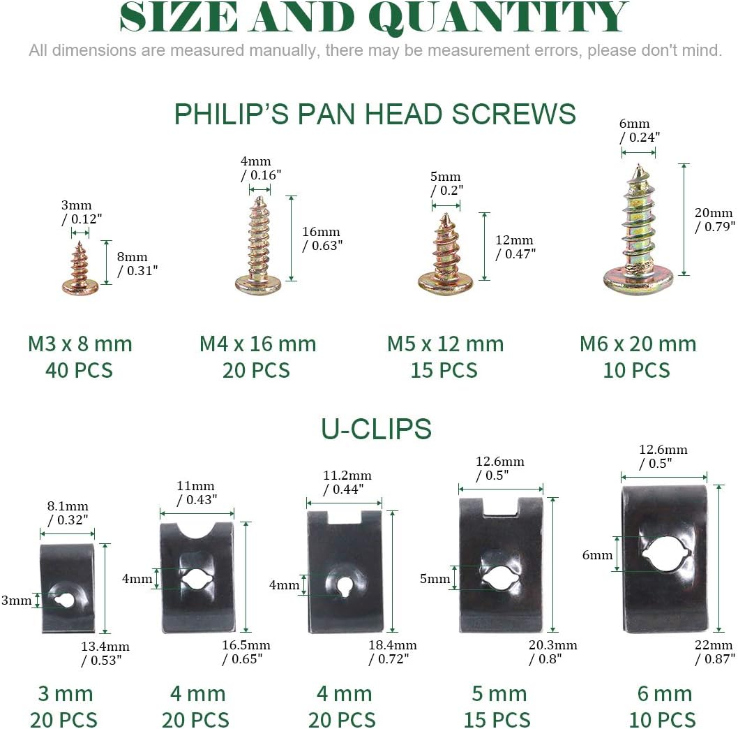 Kit 170 Pzas Clips Panel Auto SAE Negro