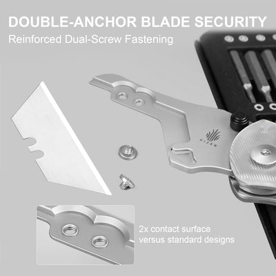 Cuchillo utilitario plegable con 10 cuchillas de afeitar