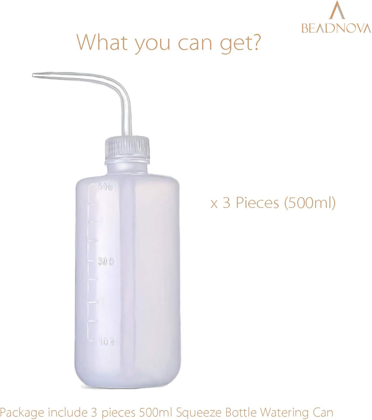 Botella riego 16.9oz plástico para plantas y laboratorio 3uds