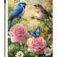 Bandera jardín 12x18pulg doble cara pájaros azules