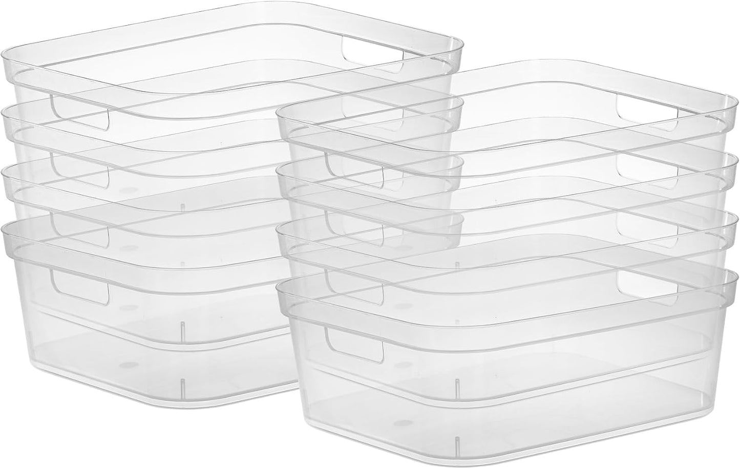 Contenedor almacenamiento 5.25x12.25x15" asas 8 Uds