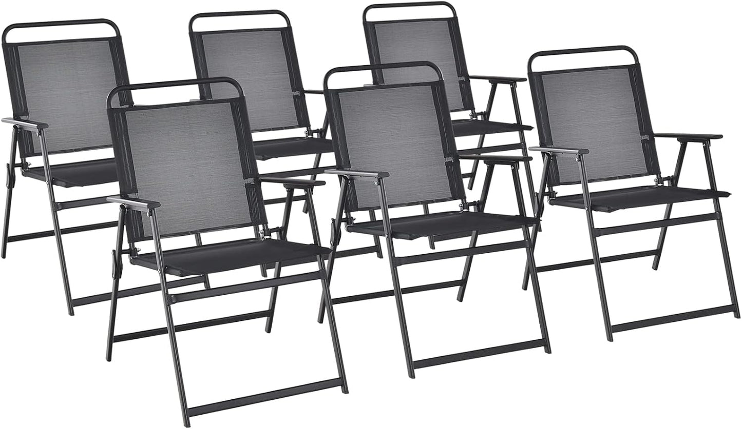 Set 6 sillas plegables patio reposabrazos asiento