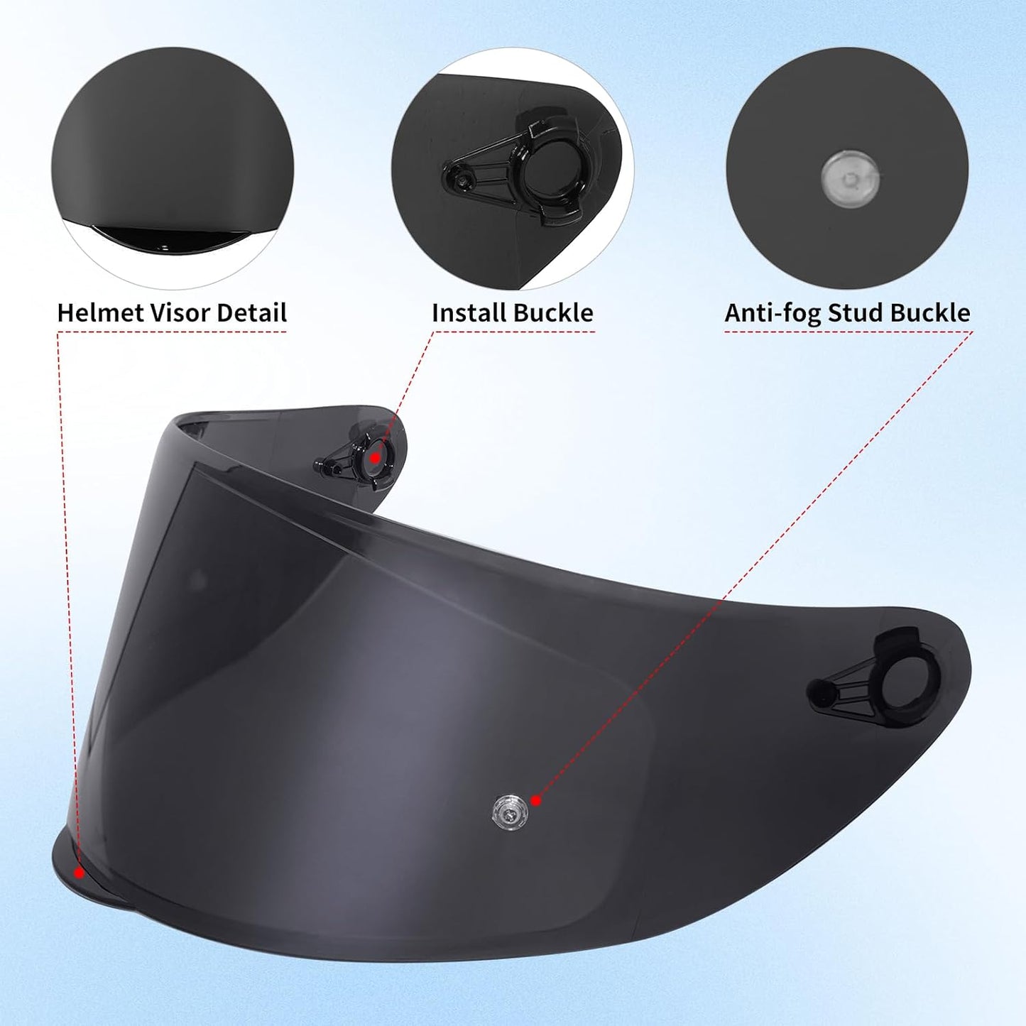 Visera protector casco motocicleta WS-609 negro