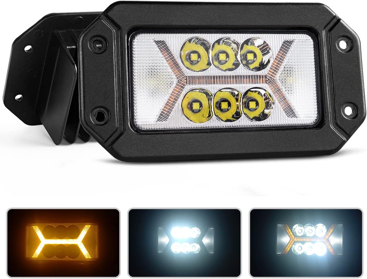 Barras luz LED DRL ámbar 24W para Jeep Ford SUV camión