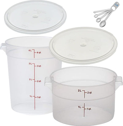 Recipiente Alimentos 2-4qt Translúcido con Tapas y Cucharas