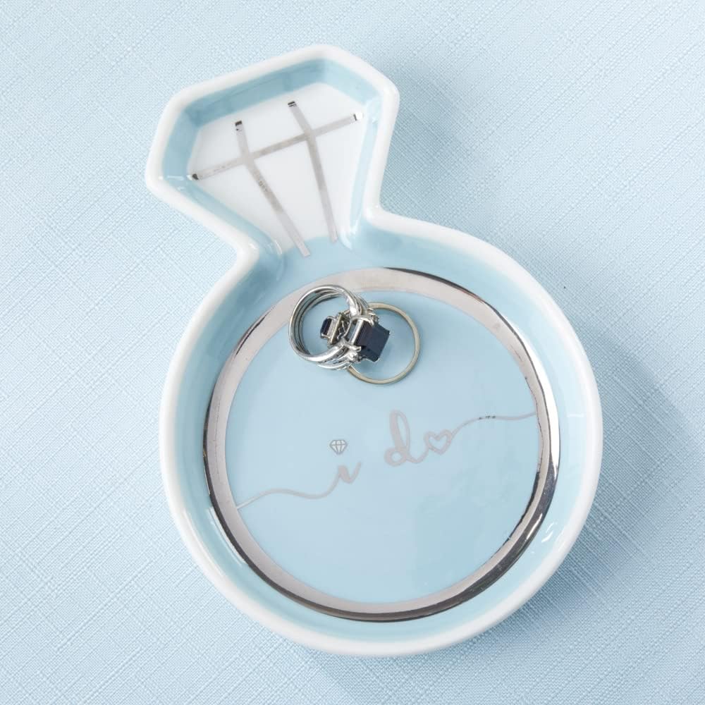 Plato portajoyas anillo diamante para compromiso
