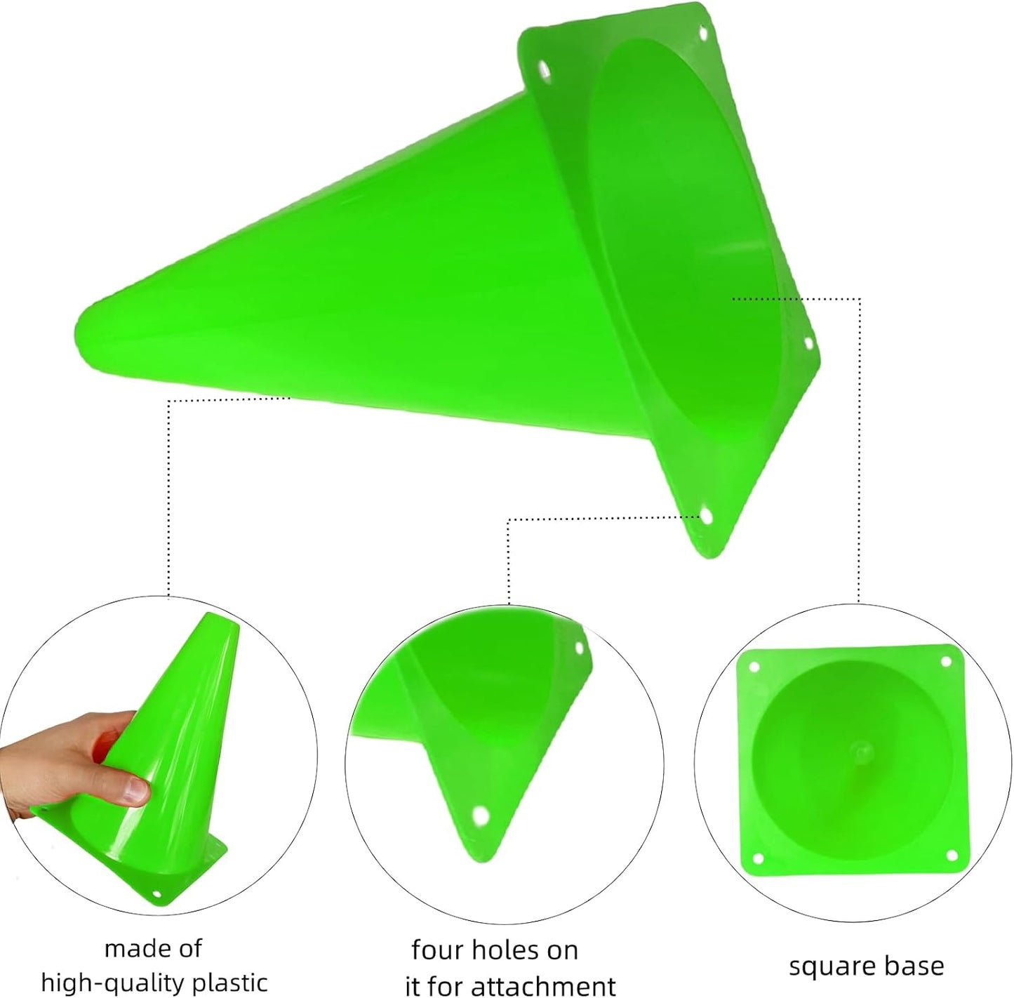 12 Conos Plástico Naranja para Baloncesto y Fútbol