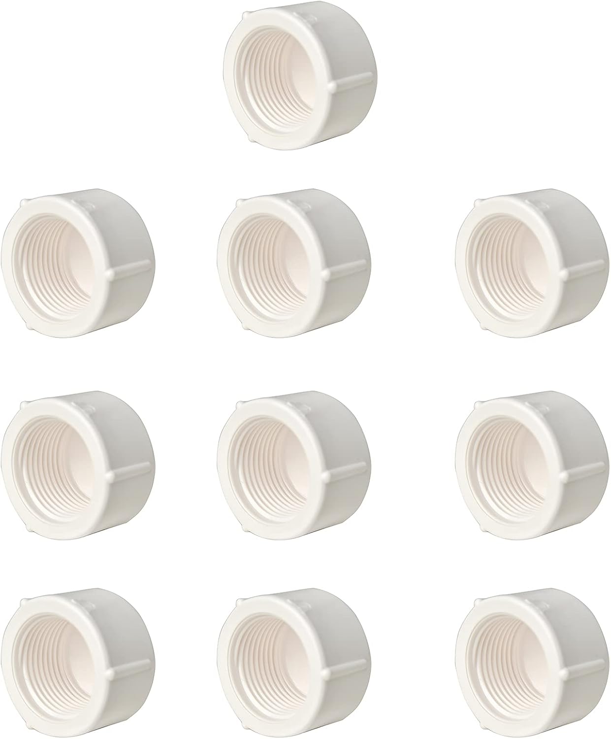 10 Pzas Accesorios PVC 3/4pulg Rosca Hembra BSPT Blanco
