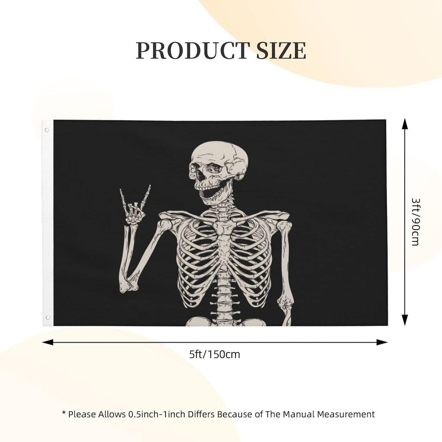 Bandera doble cara calavera bohemia 3x5ft decoración jardín