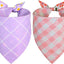 Bufanda triangular reversible perros niñas con flores