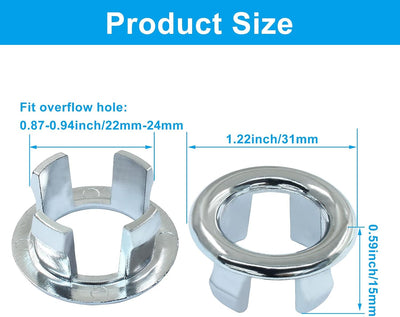 4 Anillos Rebosadero Redondo para Fregadero Baño y Cocina