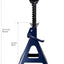 Soportes de gato acero doble bloqueo 12000lb set 2 azul