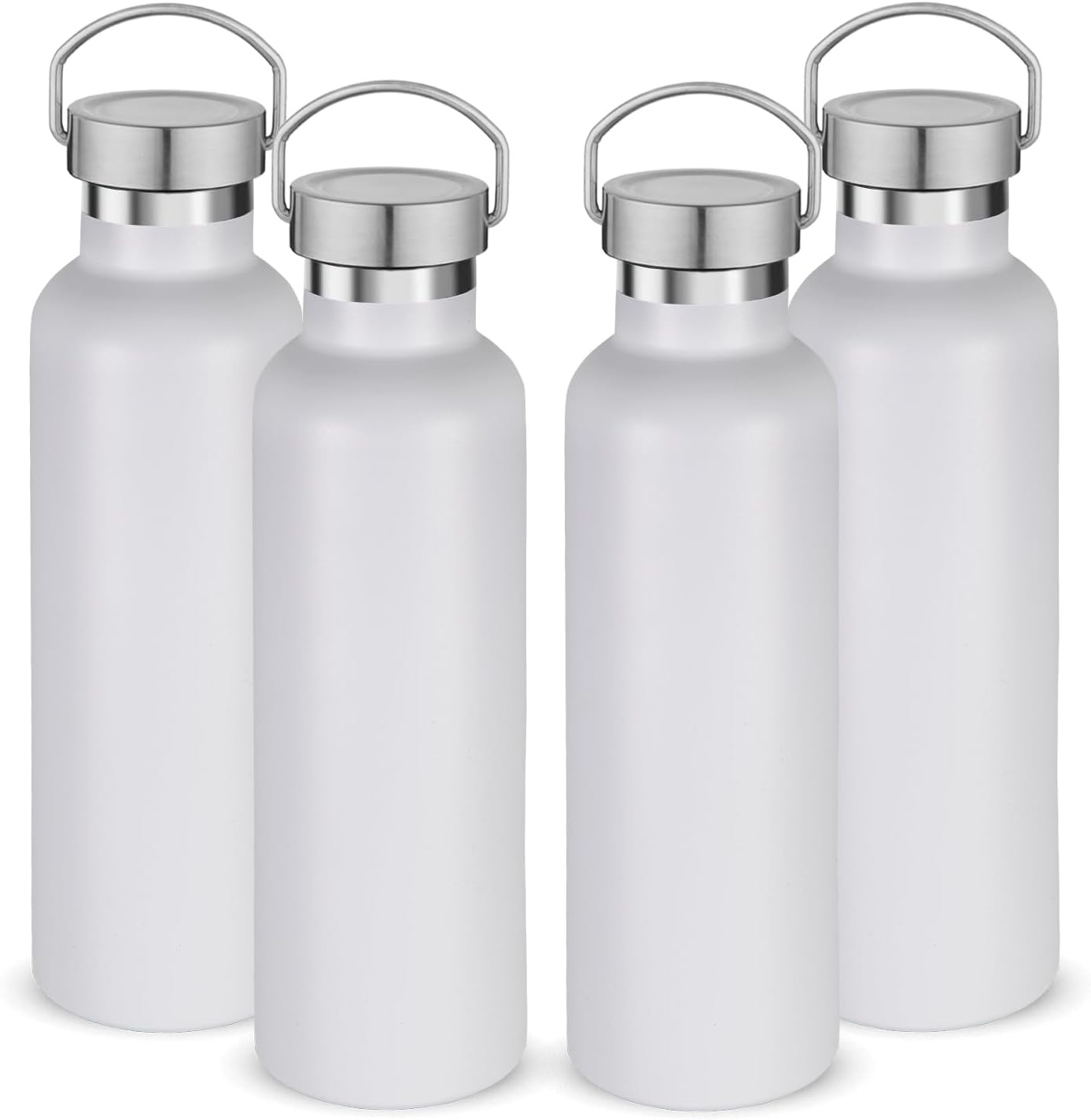 Botella agua aislada vacío 24oz tapa plástico acero inox