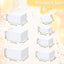6 Elevadores Acrílico Blanco con Letreros para Mesa Buffet