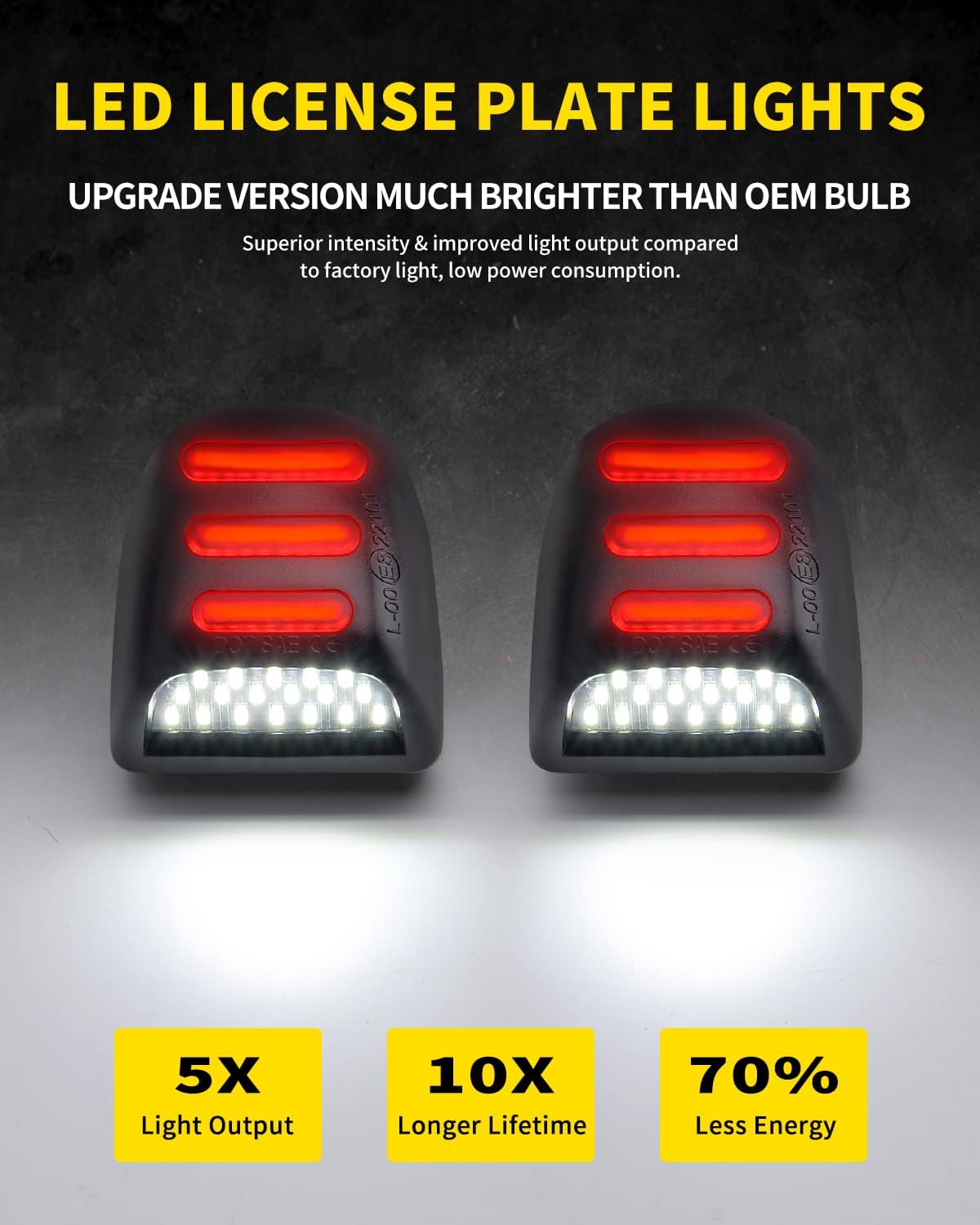 Luz LED matrícula roja para Cadillac Escalade Chevy