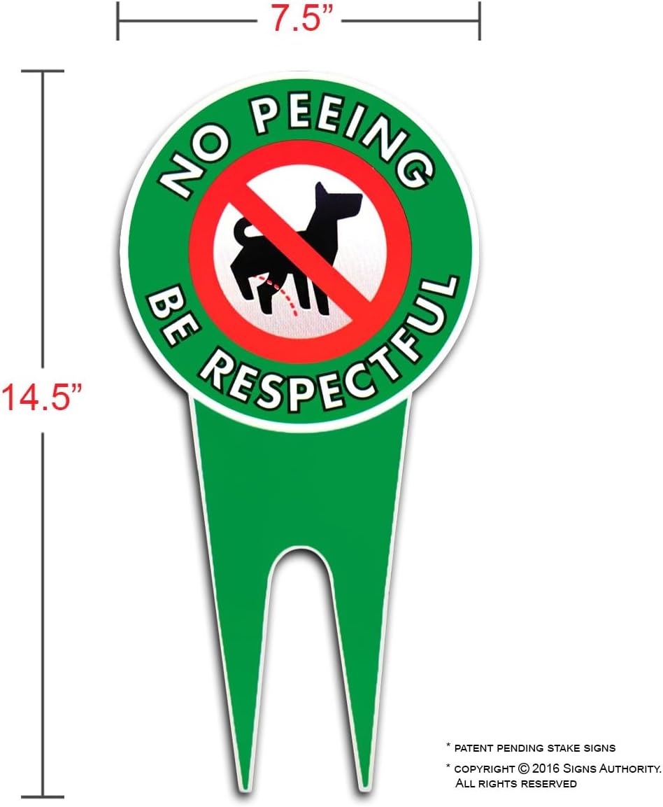 Letrero No Peeing Dog aluminio 7.5x14.5" Pk1