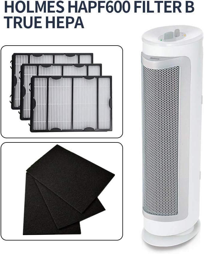 3 Filtros aire HAPF600 y prefiltro para purificador Holmes GE