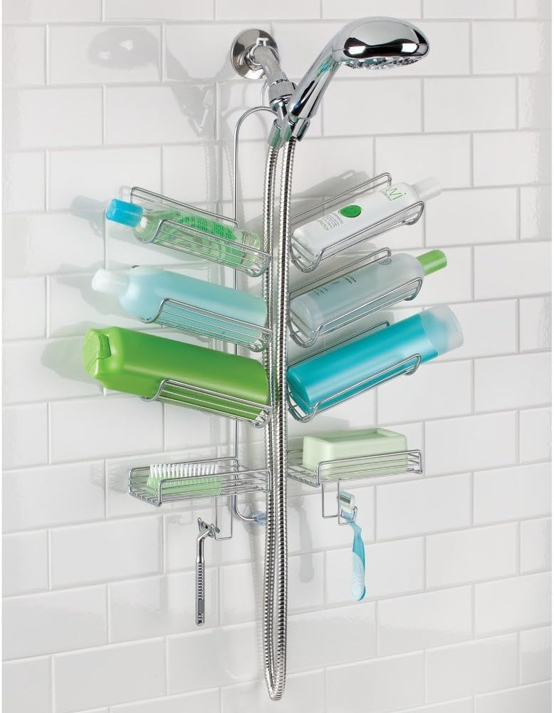 Organiz. ducha colgante acero 25x14" plateado