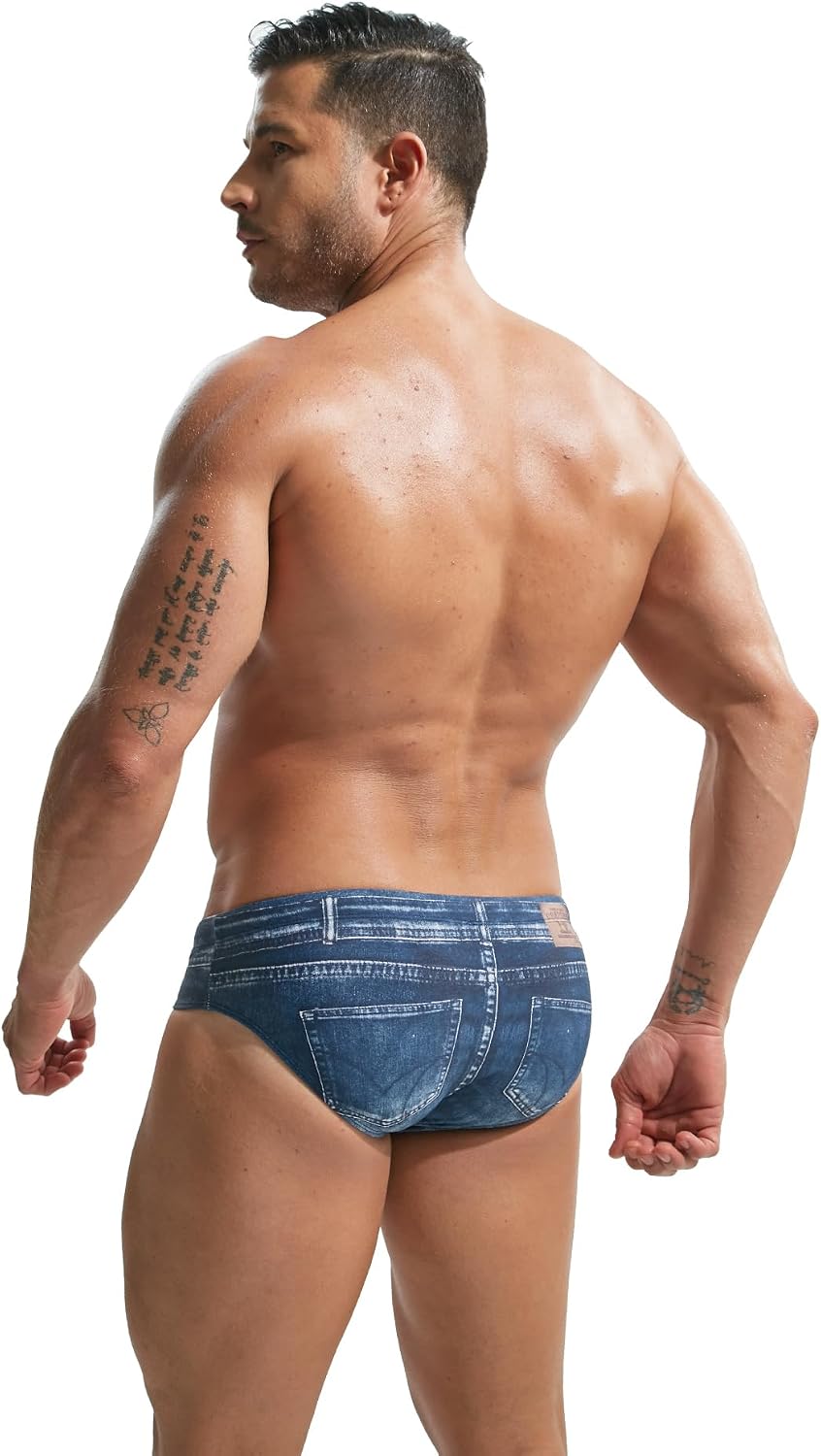 Bañador estampado mezclilla hombre