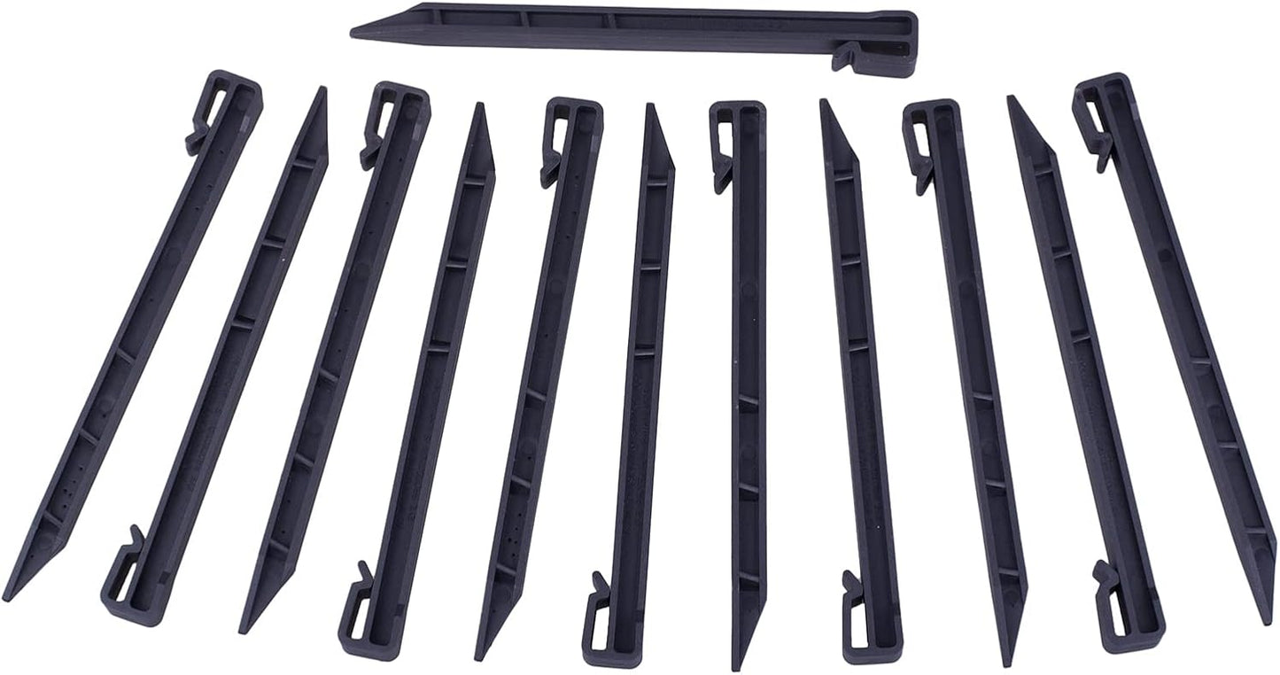 12 Estacas Jardín 10pulg Anclaje Césped Madera Carpintería Negro