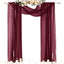 2 Cortinas transparentes burdeos 29" x20pies eventos